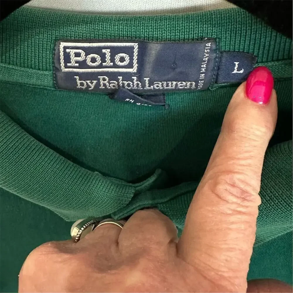 Polo Ralph Lauren Men's Green Polo Shirt Size 44‎ in Short Sleeve Casual - L